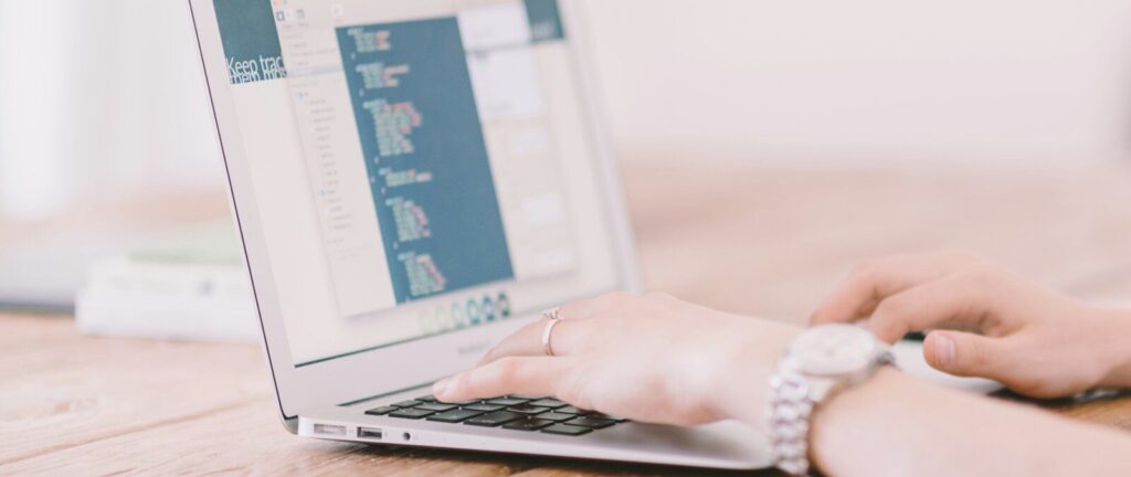 person using a laptop