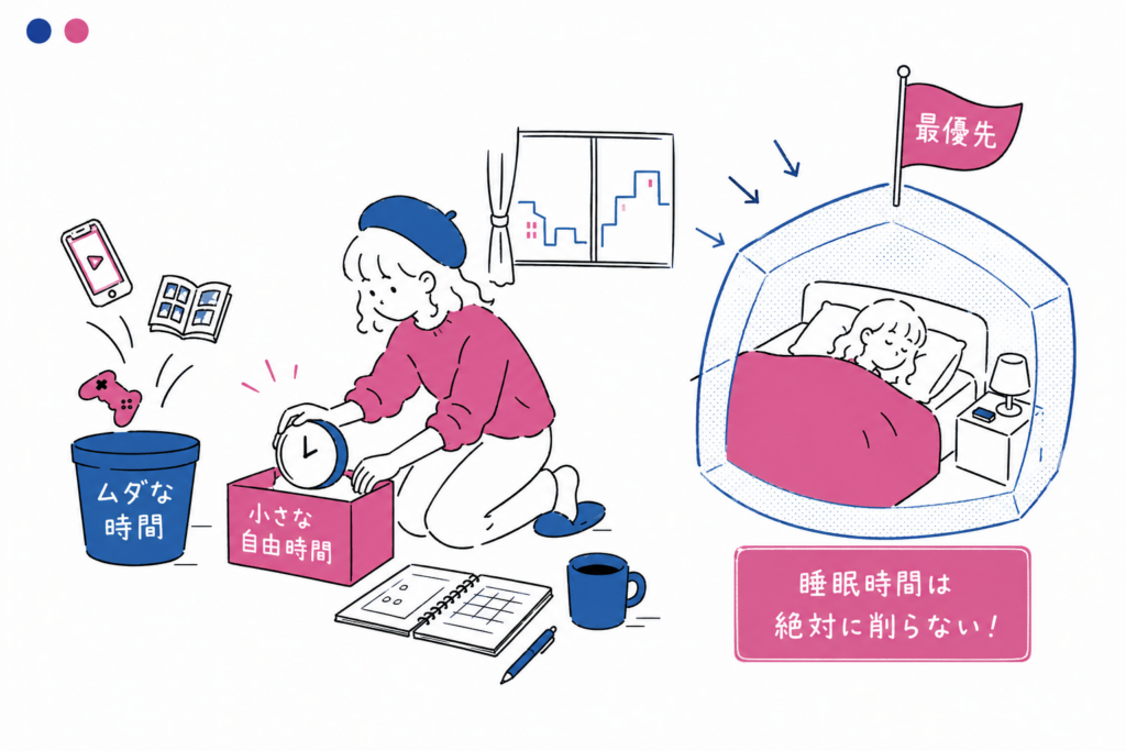 時間を作るとき、最初に睡眠を削るのは避けてください。