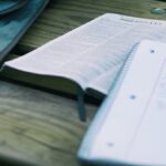 two books on wood plank