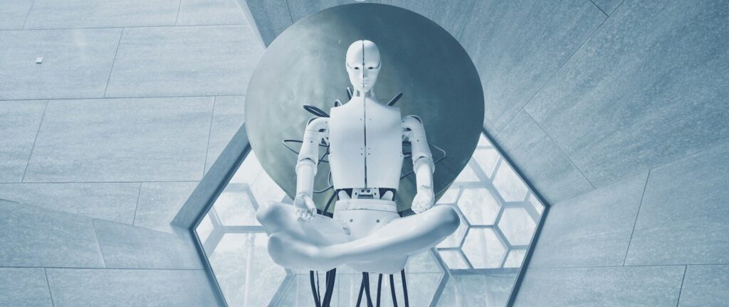 man in black jacket sitting on white chair